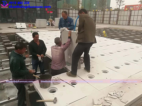 Lắp đặt đài phun nước âm sàn 7