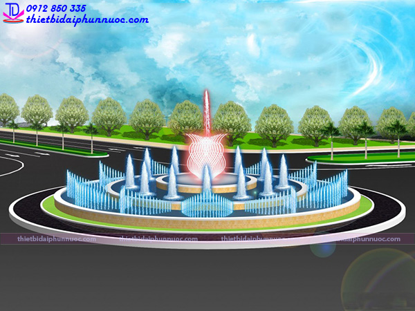 Mẫu đài phun nước 3D 30