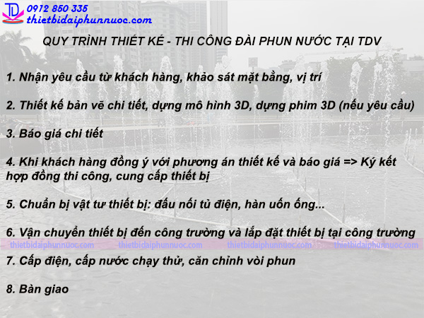 Quy trình thiết kế thi công đài phun nước