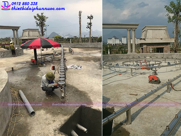 Thi công nhạc nước khách sạn Hoàng Nhâm 7