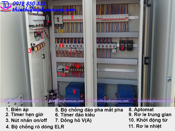 Đấu nối tủ điện điều khiển đài phun nước 3