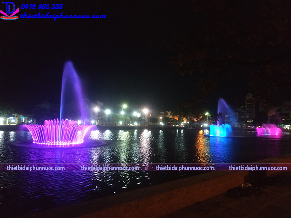Thi công đài phun nước giữa hồ 12