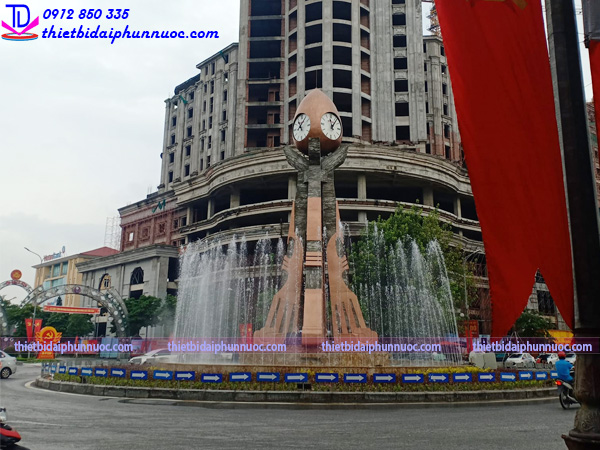 Thi công đài phun nước cột đồng hồ Từ Sơn 4