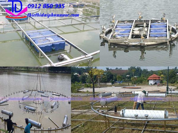 Quá trình lắp đặt đài phun nước phao nổi 