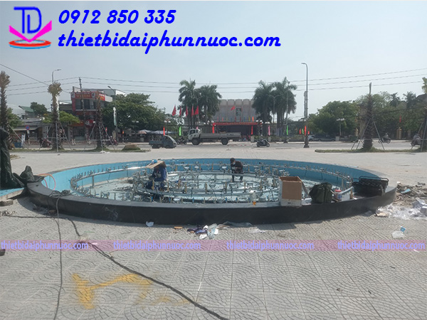 Lắp đặt đài phun nước nhà văn hóa phường Phú Bài
