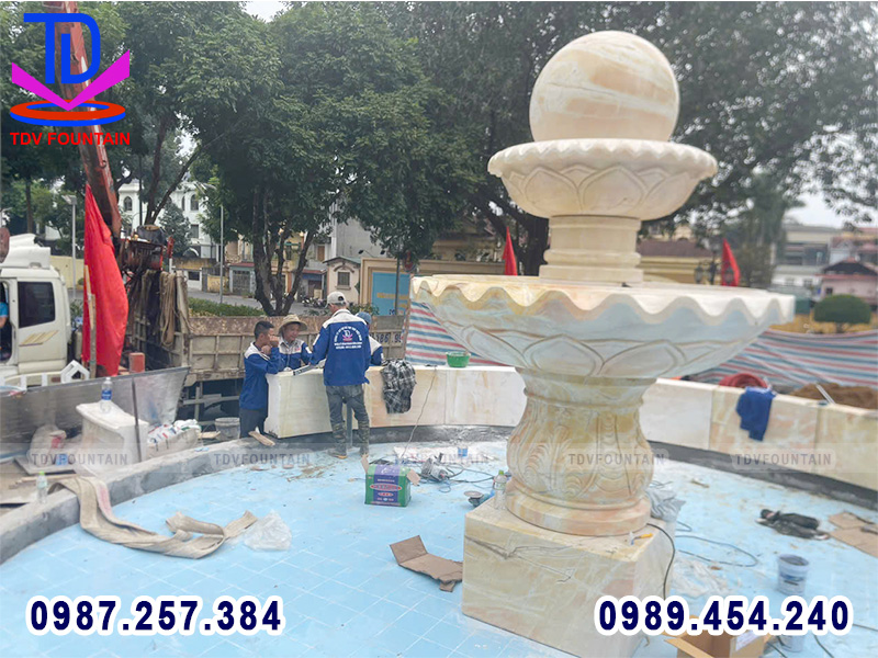 Đài phun nước quả cầu đá nhà máy Z121 Phú Thọ 4