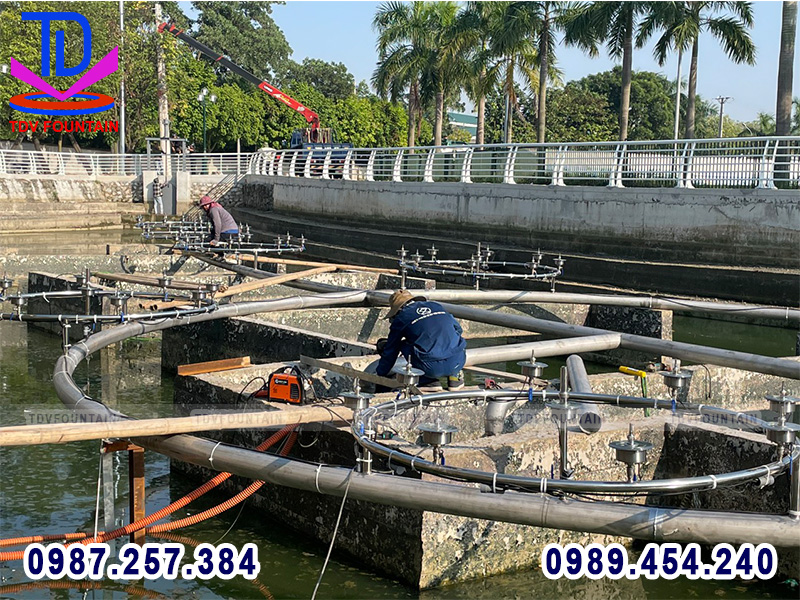Đài phun nước sân vận động Hùng Vương - Phúc Yên - Vĩnh Phúc 1