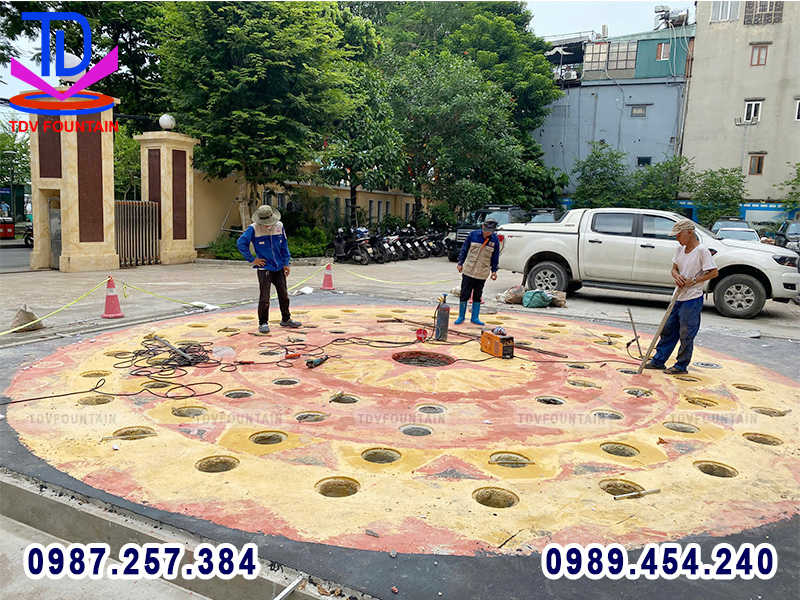 Sàn phun nước Bộ tư lệnh Cảnh vệ - Trấn Vũ - Ba Đình - Hà Nội 1