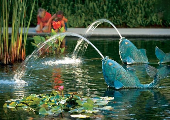 Mẫu đài phun nước bể cá đẹp cho nhà biệt thự