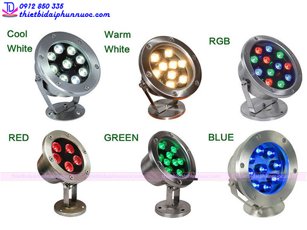 Đèn LED âm nước biến đổi màu sắc đa dạng nhiều màu sắc khi chiếu sáng