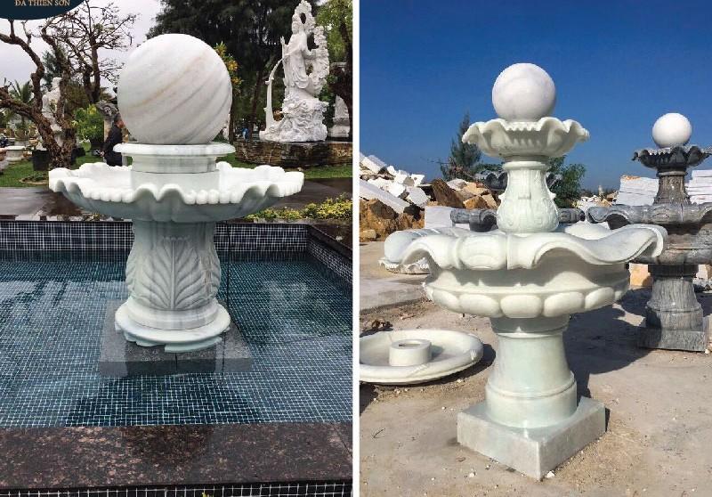 Trụ đá phun nước có nhiều kiểu dáng và kích thước phù hợp với nhiều công trình khác nhau. 