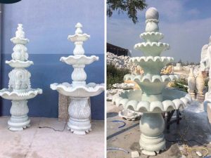 Trụ đá phun nước đa tầng.