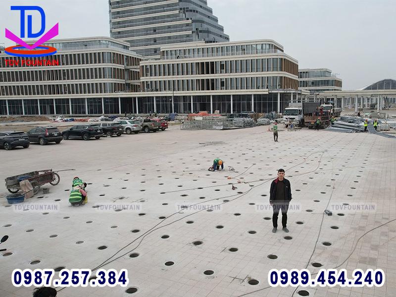 Một số hình ảnh thực tế công trình Sàn phun nước Trung tâm Hành Chính TP.Hải Phòng