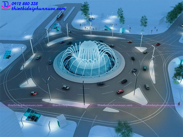 Đài phun nước bùng binh không chỉ là điểm nhấn thẩm mỹ giữa vòng xoay giao thông.