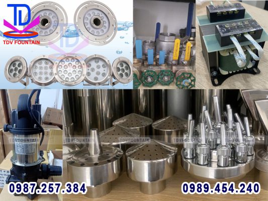 Hệ thống phun nước hồ cá ngoài trời cấu tạo từ nhiều bộ phận khác nhau