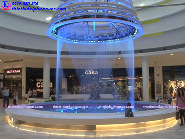 Ứng dụng màn nước thẳng trong nhiều không gian khác nhau.