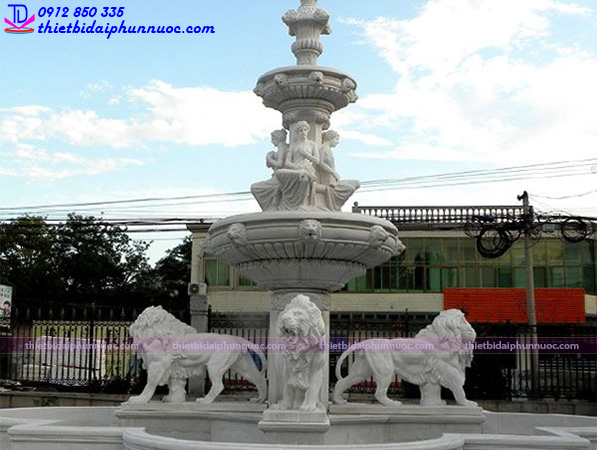 Đài phun nước khách sạn kiểu tầng tràn thường gợi liên tưởng đến sự thanh tao