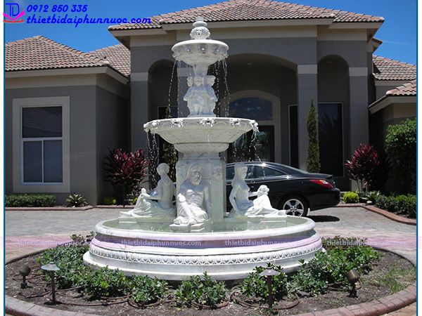 Đài phun nước khách sạn kiểu tầng tràn với khu vực nhà hàng