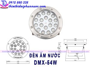 Đèn âm nước được lắp cố định dưới sàn hồ hoặc bên trong hệ thống đài phun