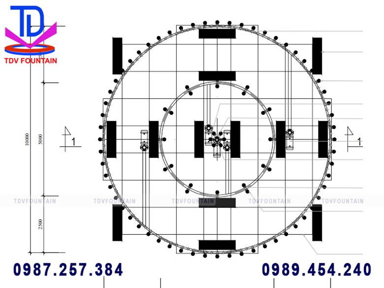 Thiết kế chi tiết dự án đài phun nước phao nổi hồ Trúc Giang