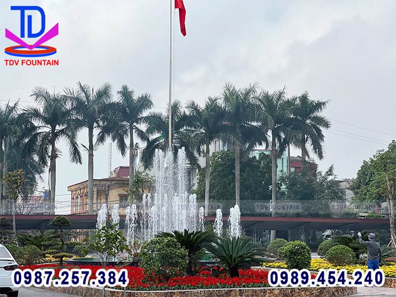 Đài phun nước ủy ban xã Ân Thi – Hưng Yên, mang lại ý nghĩa phong thủy tốt