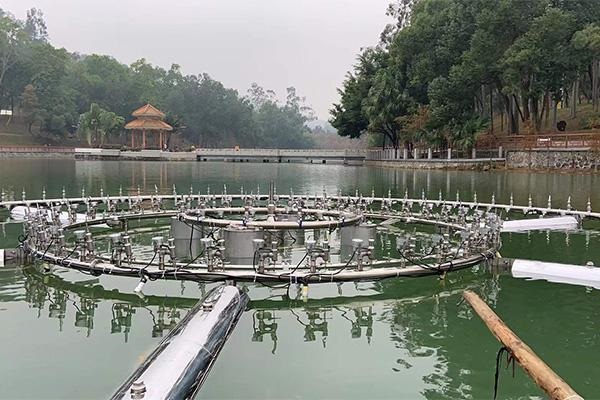 Nhạc nước phao nổi tận dụng mặt hồ hiện hữu để hình thành không gian trình diễn trên mặt nước